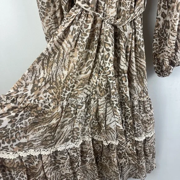 SPELL AND THE GYPSY COLLECTIVE LEOPARD PRINT ADA GOWN NWT SIZE SMALL - Picture 6 of 12